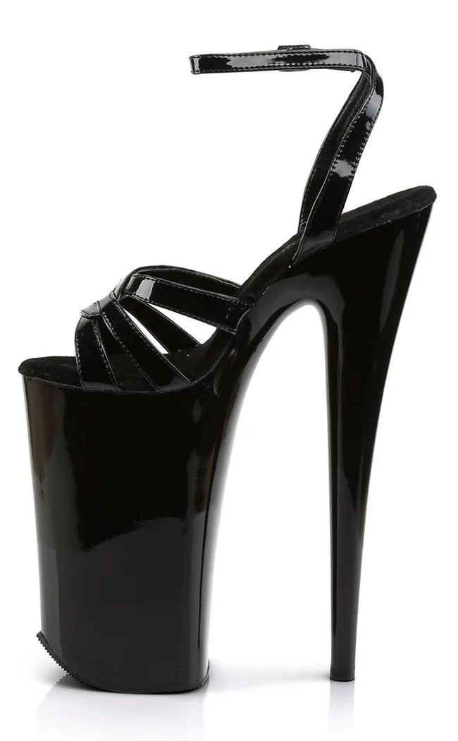 BEYOND-012 Black Vegan Leather Heels