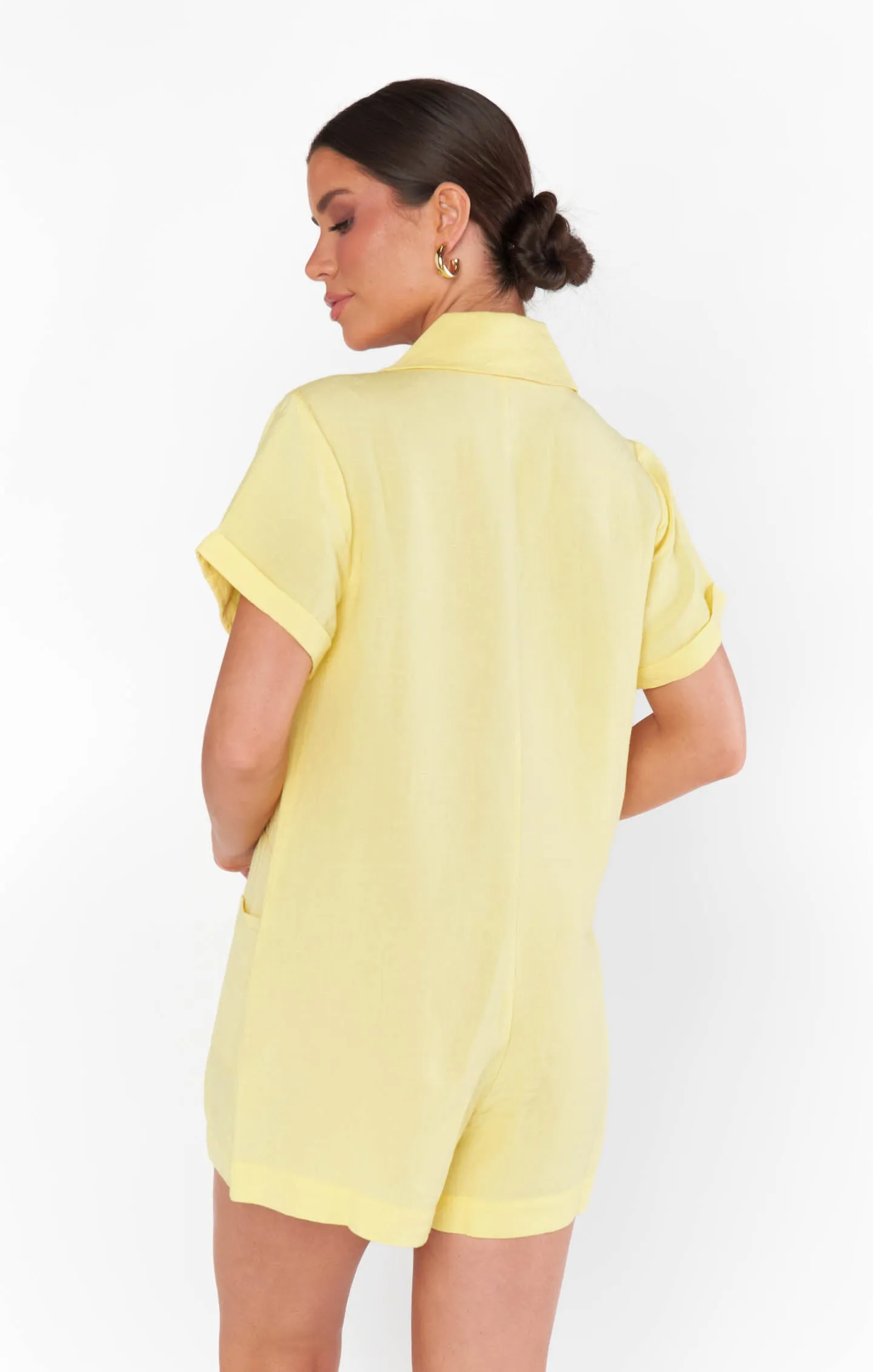 Bicoastal Blazer Romper ~ Butter Yellow Linen