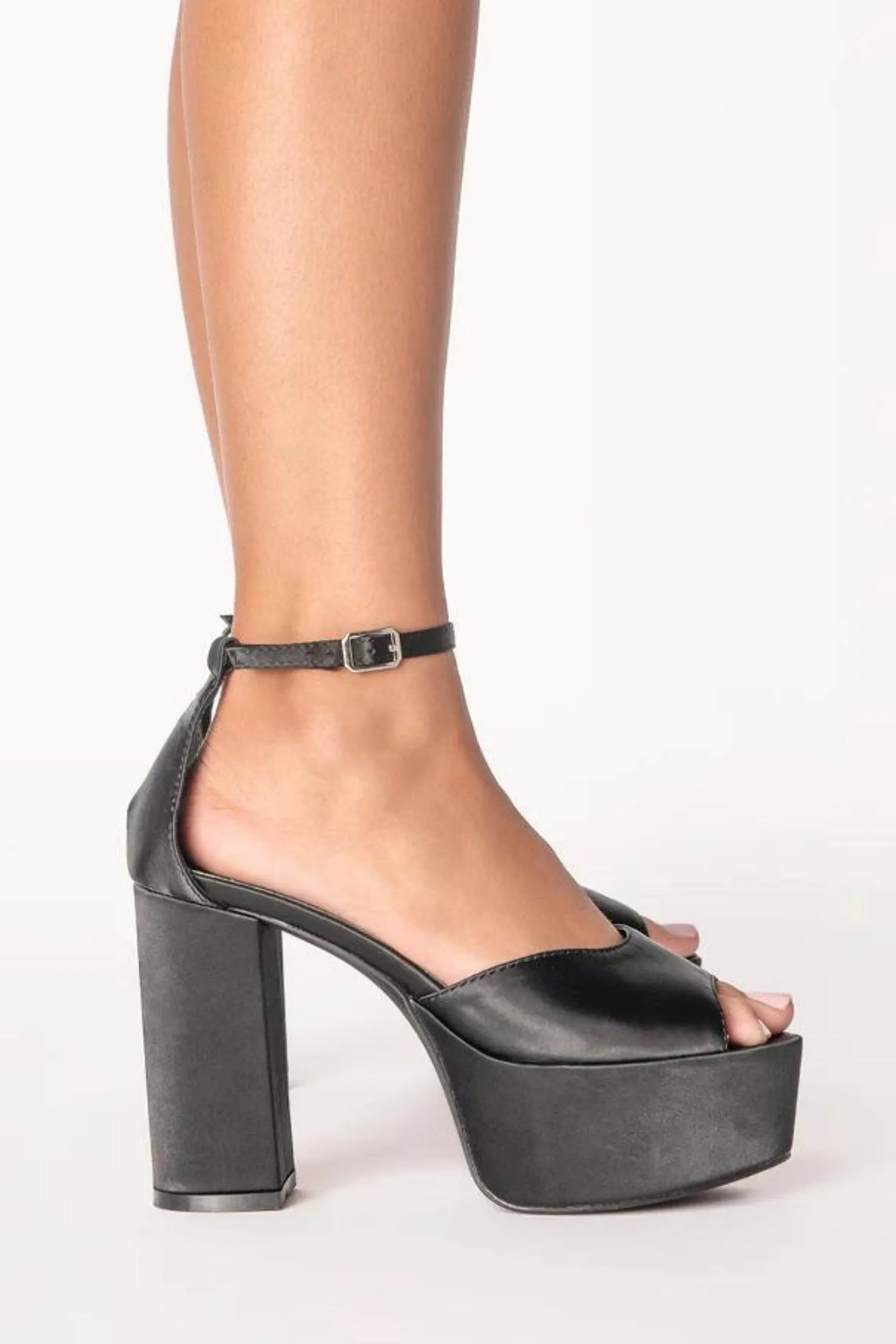 BILLINI - ROMARA HEEL BLACK SATIN