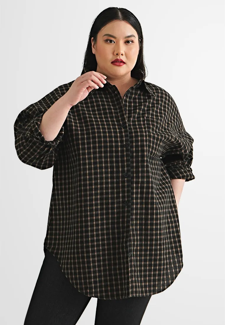 Binx Varsity Long Checkered Shirt