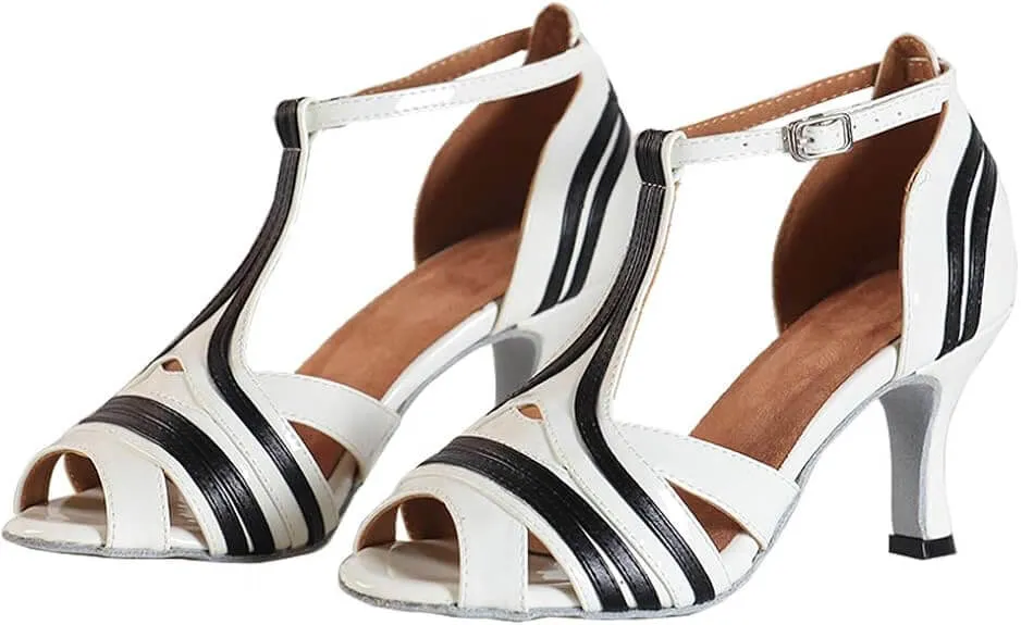 Black and White Dance Shoes for Latin Salsa Social Dance