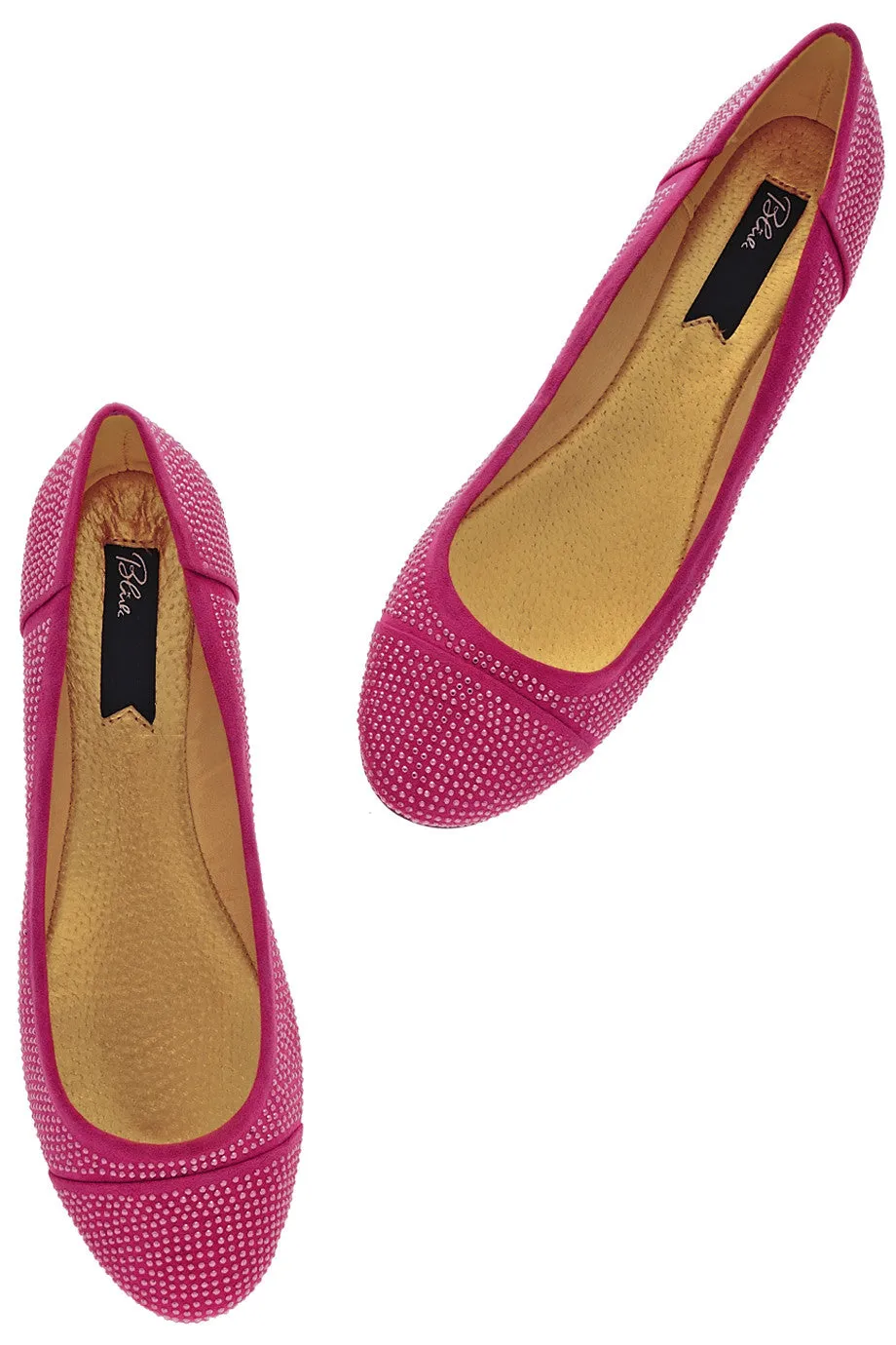 BLINK AUGUSTA Fuchsia Studded Ballerinas