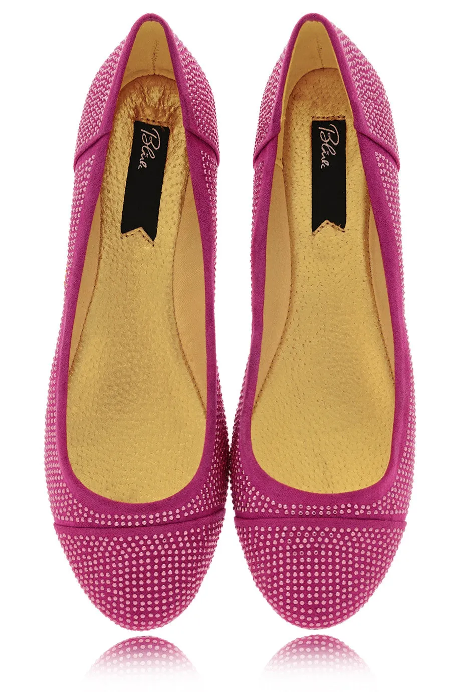 BLINK AUGUSTA Fuchsia Studded Ballerinas