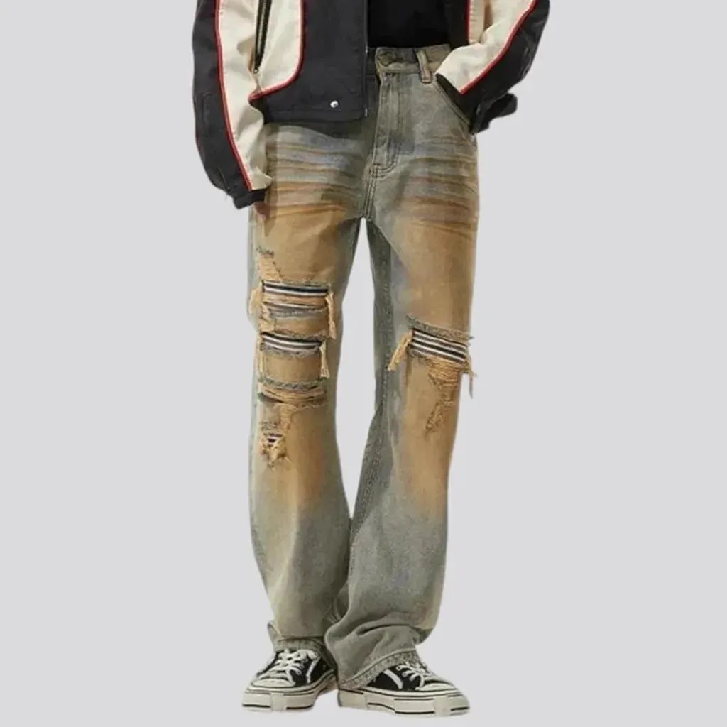 Boho style men's jeans