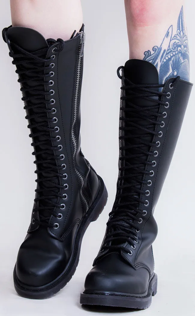 BOLT-400 Black Knee High Boots (AU Stock)