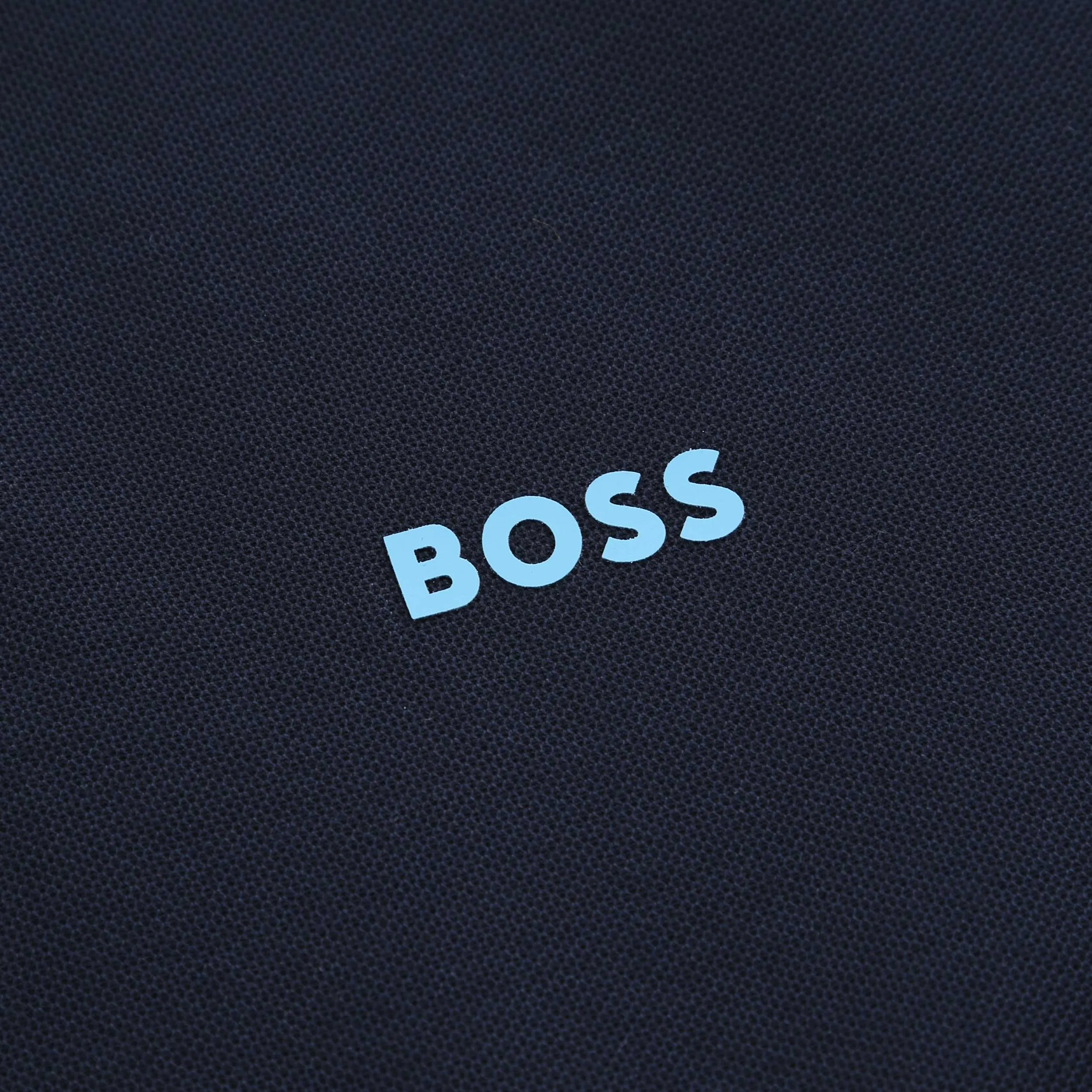 BOSS PeGlitchKnit Polo Shirt in Dark Blue