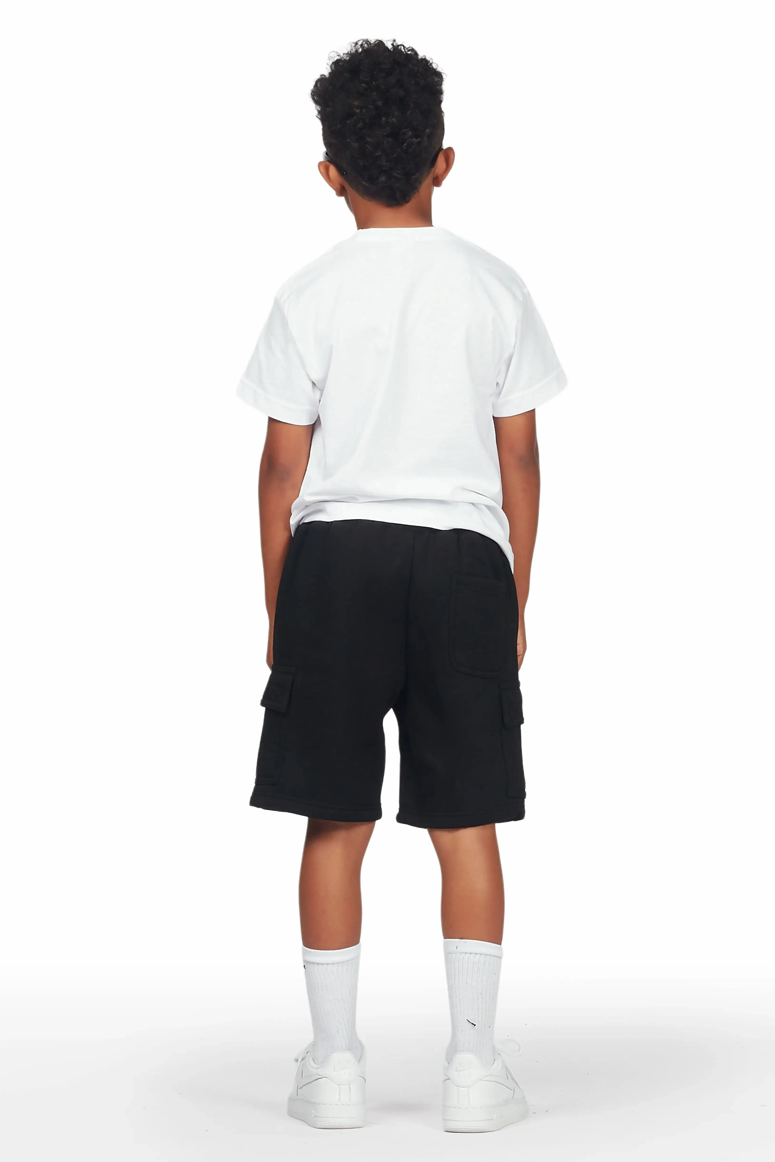 Boys Nikko White/Black T-Shirt Short Set