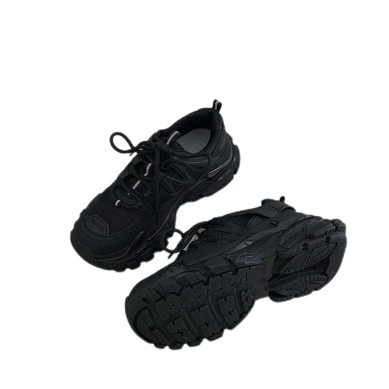 Carl Black Breathable Platform Sneakers