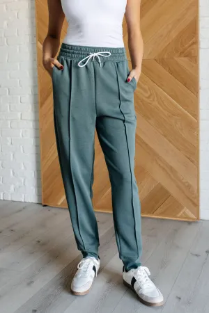 Center Seam Scuba Joggers in Ash Jade - 10/16