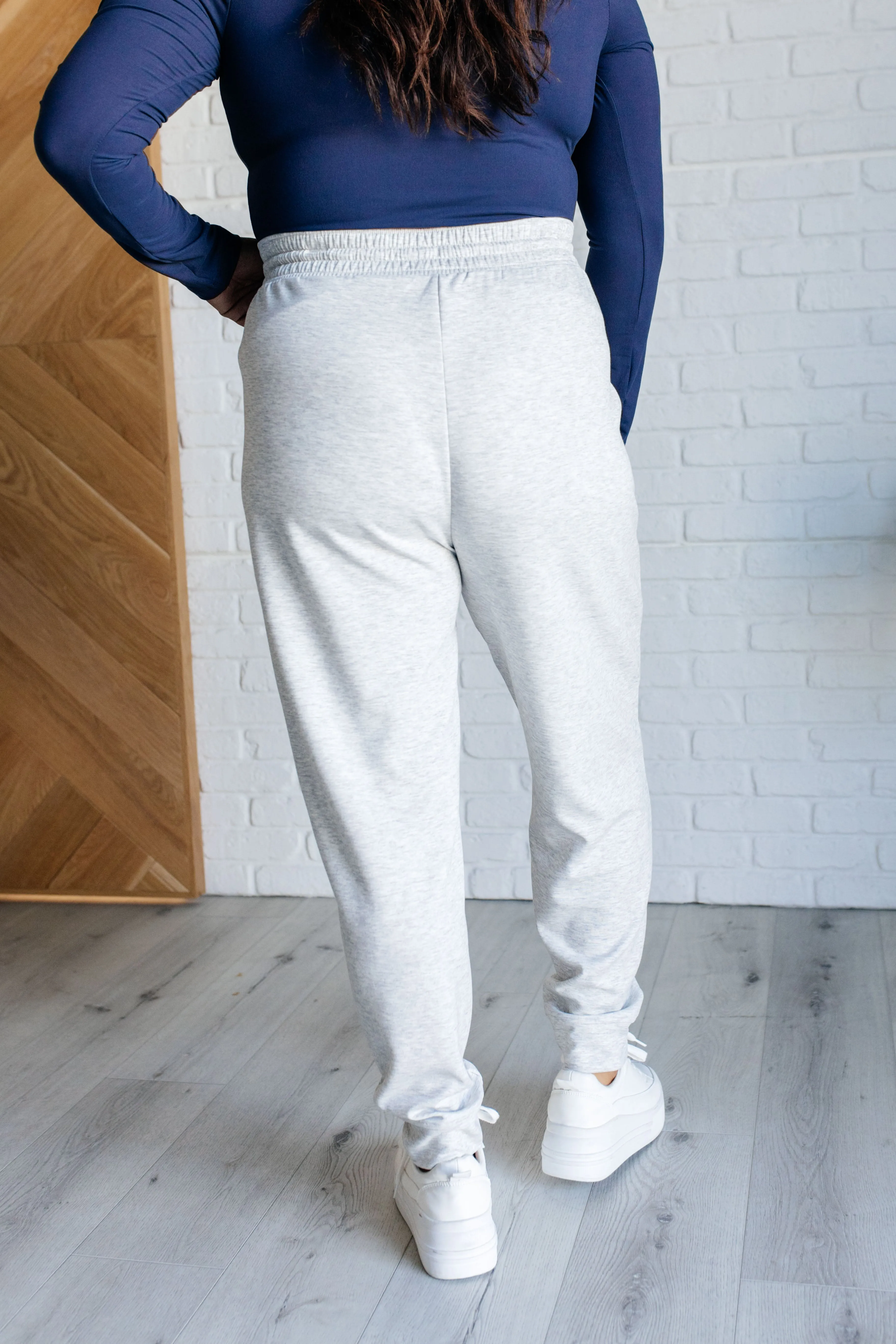 Center Seam Scuba Joggers in Heather Grey - 10/16