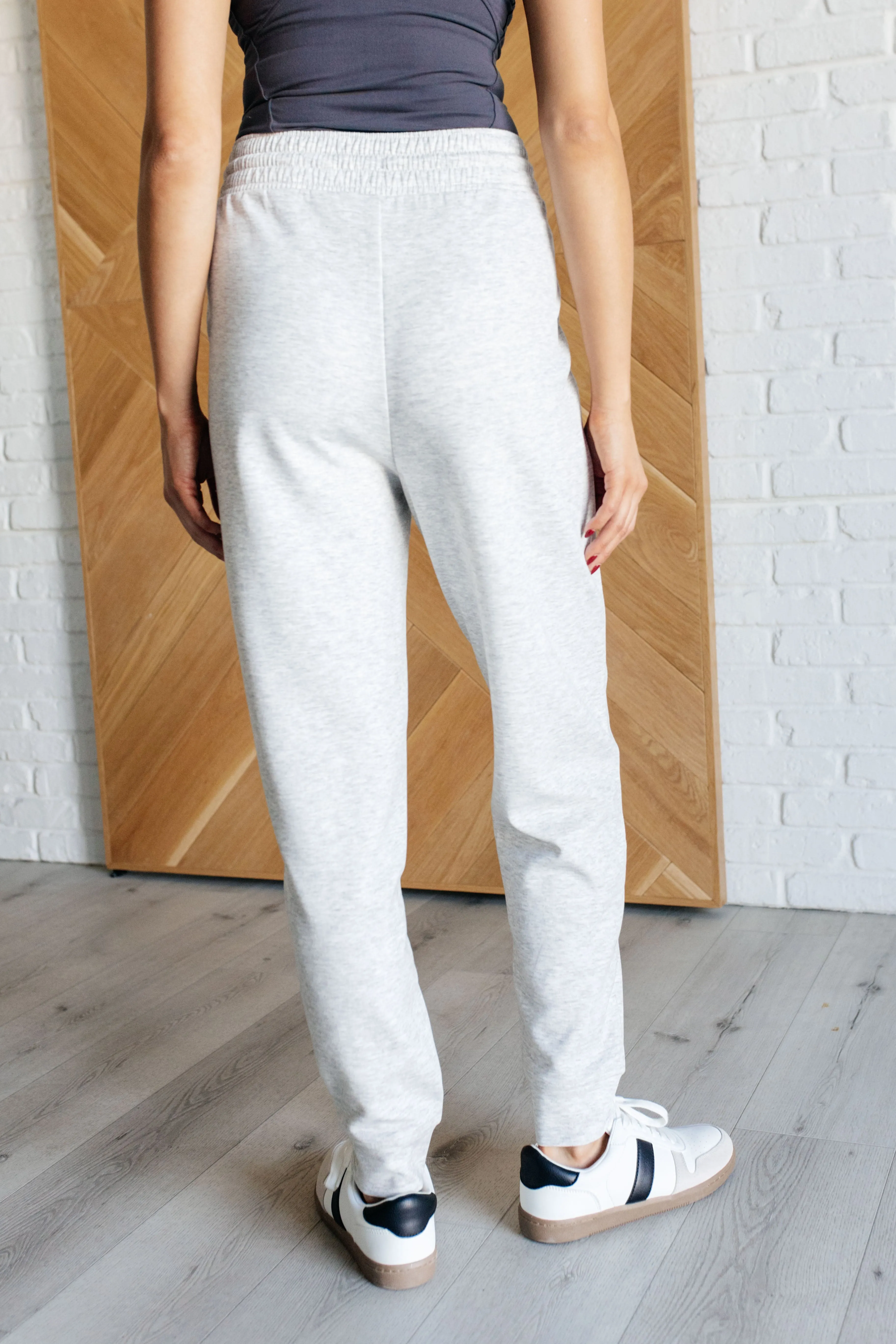 Center Seam Scuba Joggers in Heather Grey - 10/16