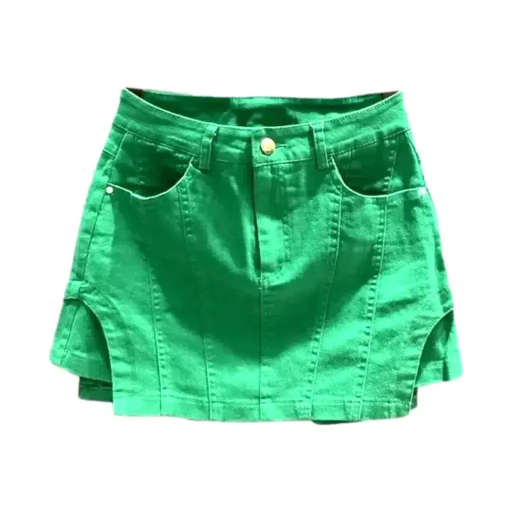 Color jeans skort
 for women