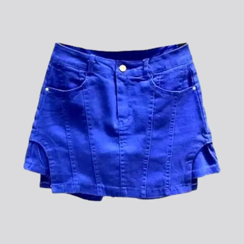 Color jeans skort
 for women