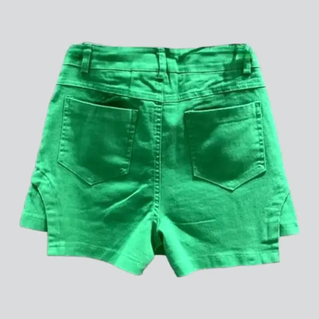 Color jeans skort
 for women