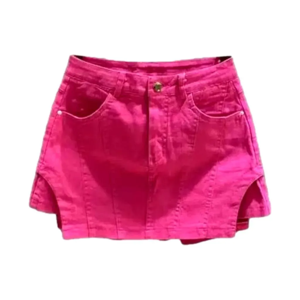 Color jeans skort
 for women