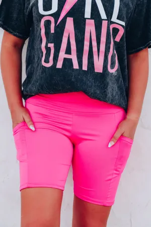 Confidence Biker Shorts - Hot Pink