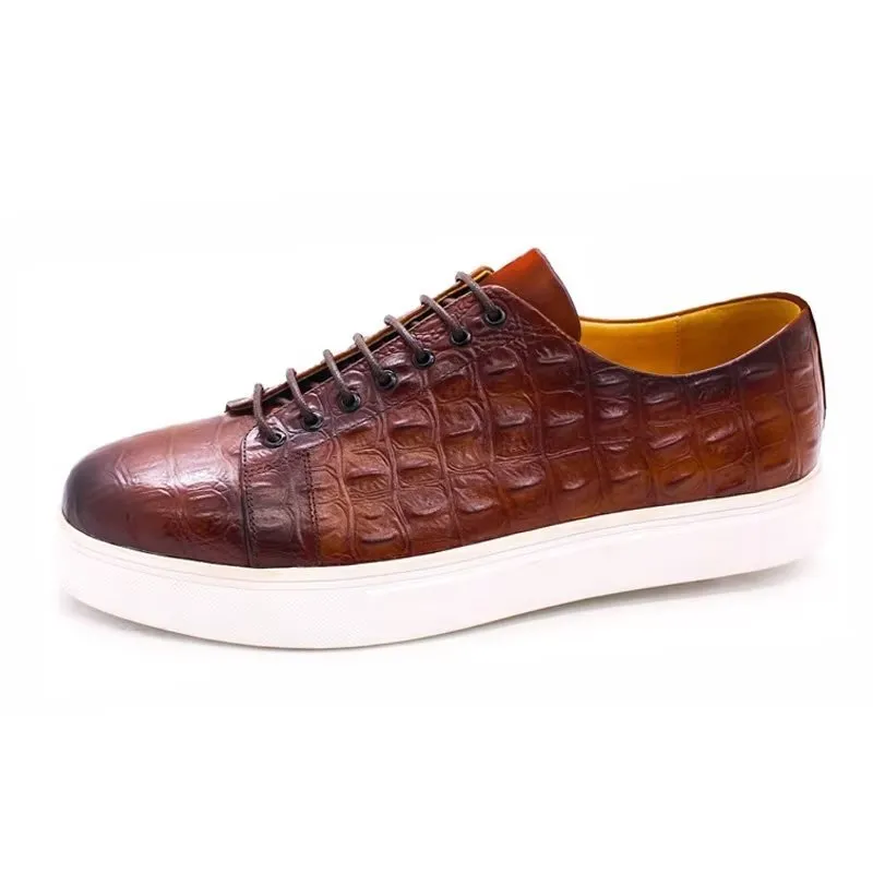 CrocoChic Hand-Painted Leather Casual Shoes