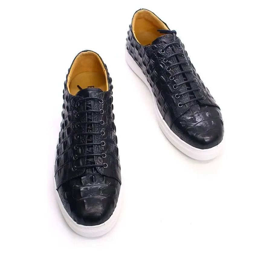 CrocoChic Hand-Painted Leather Casual Shoes