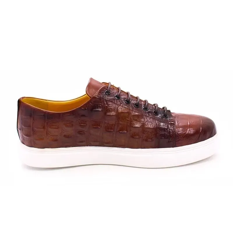 CrocoChic Hand-Painted Leather Casual Shoes