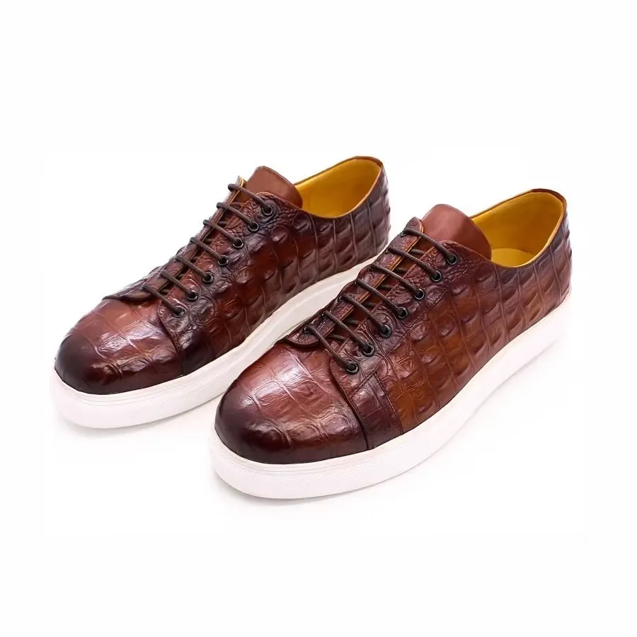 CrocoChic Hand-Painted Leather Casual Shoes