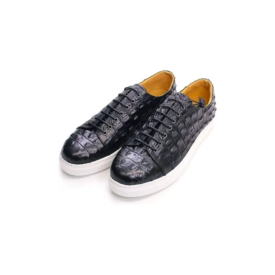 CrocoChic Hand-Painted Leather Casual Shoes