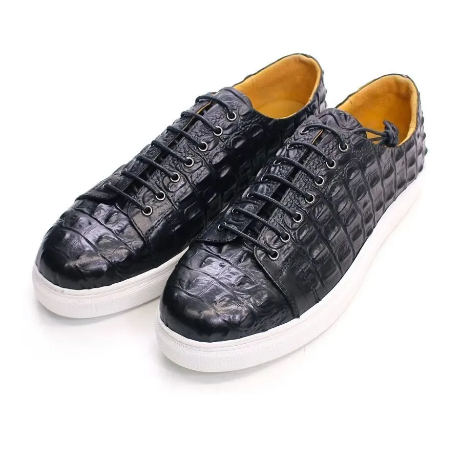 CrocoChic Hand-Painted Leather Casual Shoes