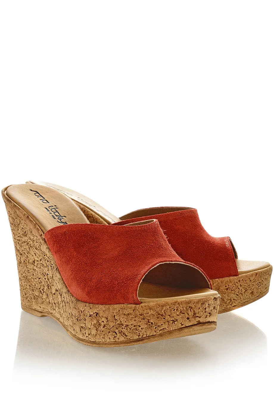 CROSTA Coral Leather Wedges