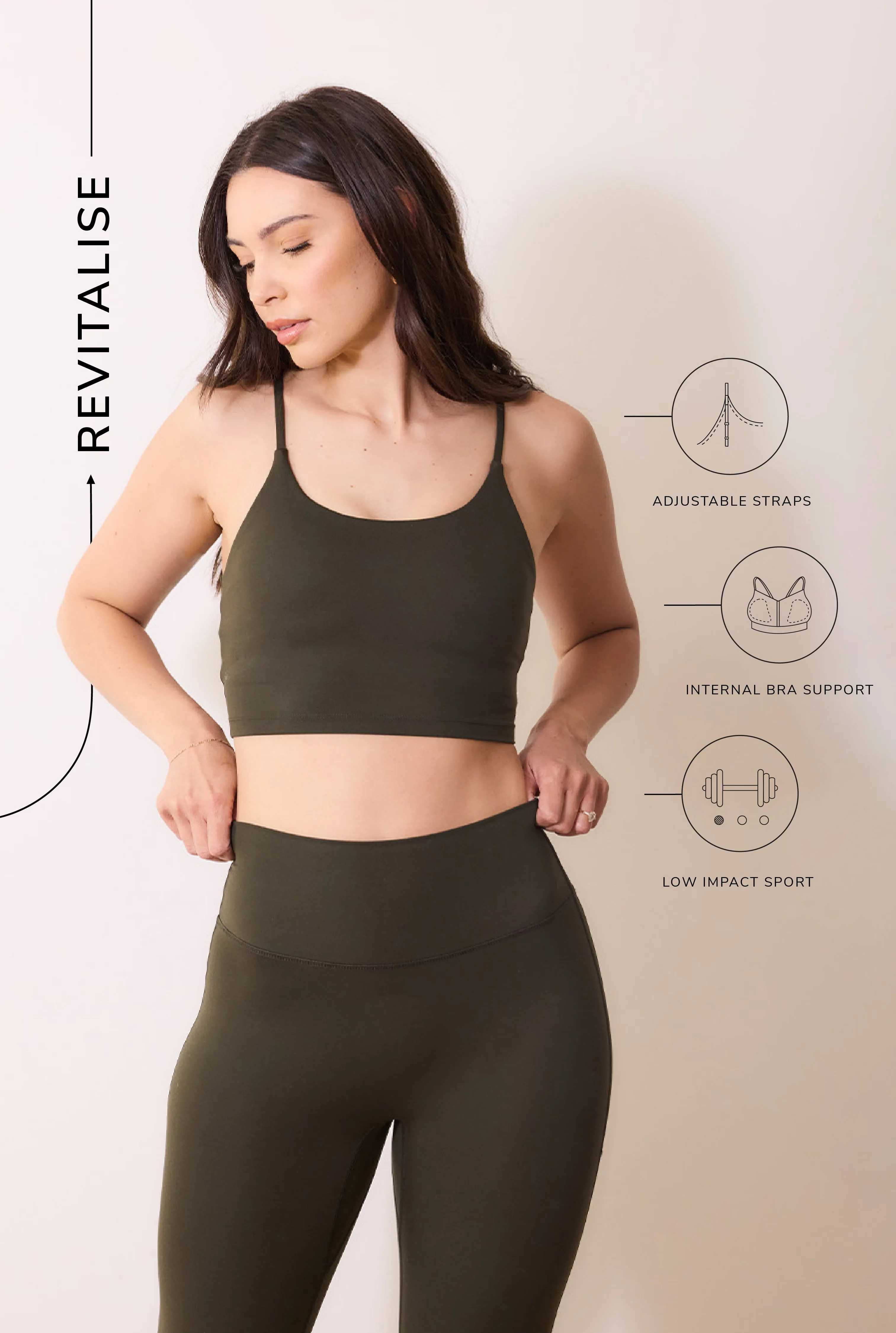 Curve 24/7 Revitalise Sports Bra - Deep Olive