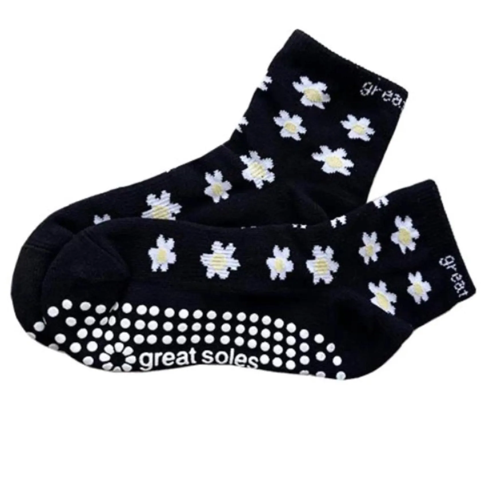 Daisy Short Crew Grip Sock (Pilates & Barre)