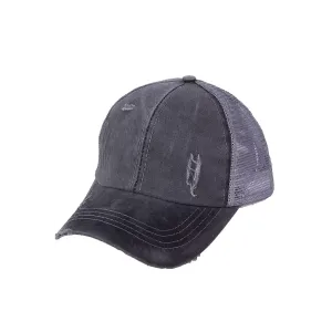 Dark Grey Distressed Hat