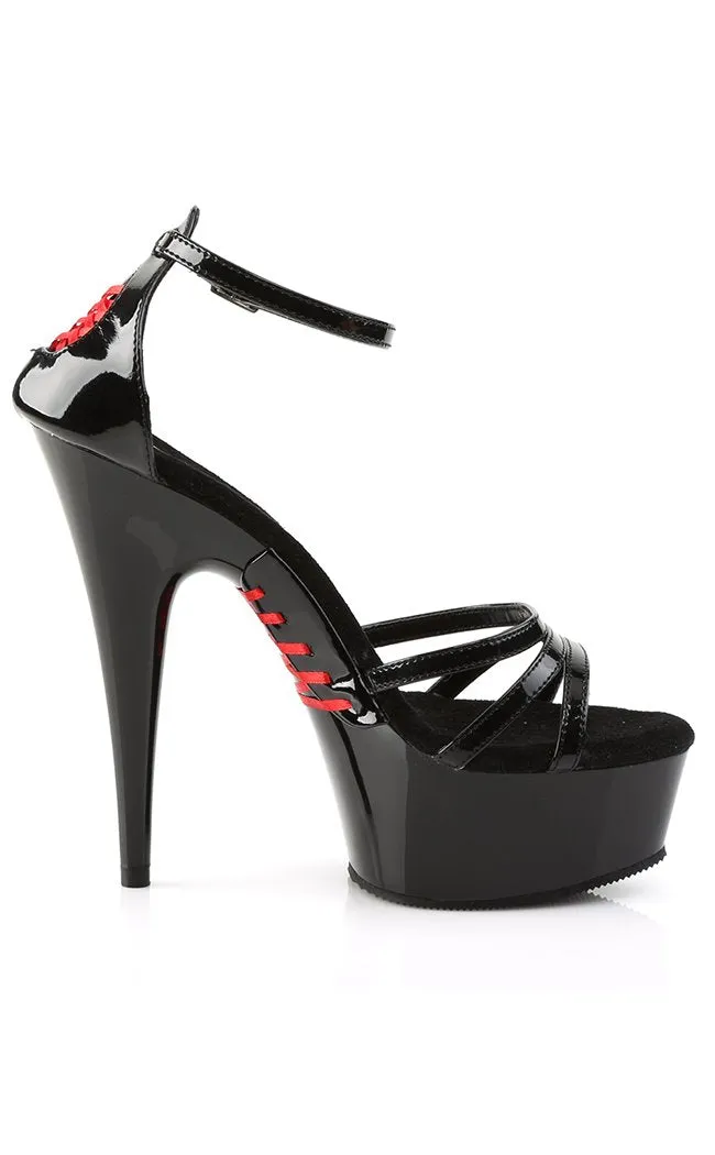 DELIGHT-662 Black & Red Platform Heels