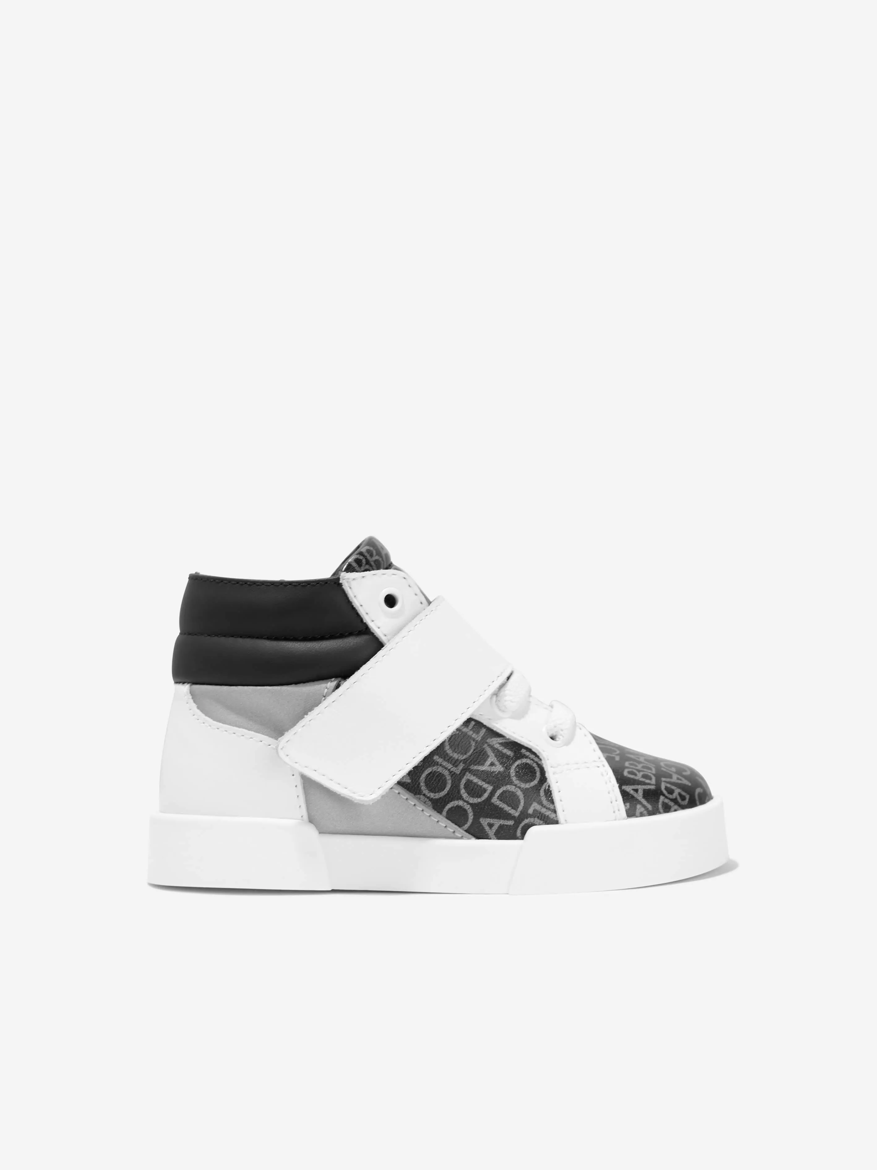 Dolce & Gabbana Boys Leather High Top Trainers in Grey