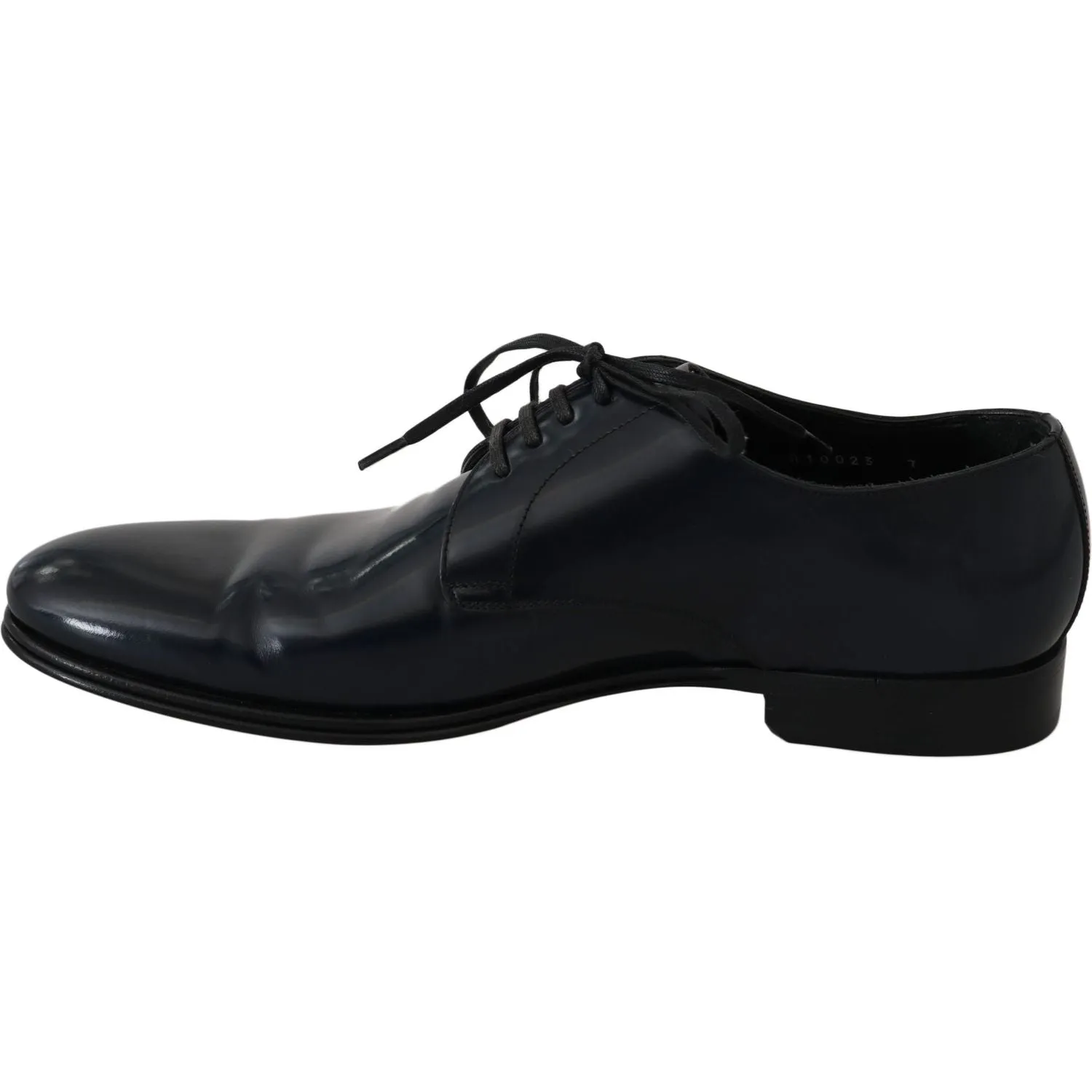 Dolce & Gabbana Elegant Dark Blue Leather Derby Dress Shoes