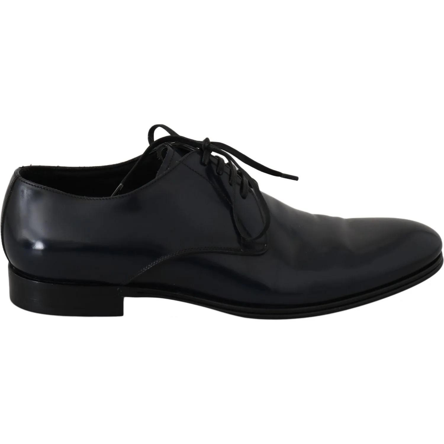 Dolce & Gabbana Elegant Dark Blue Leather Derby Dress Shoes