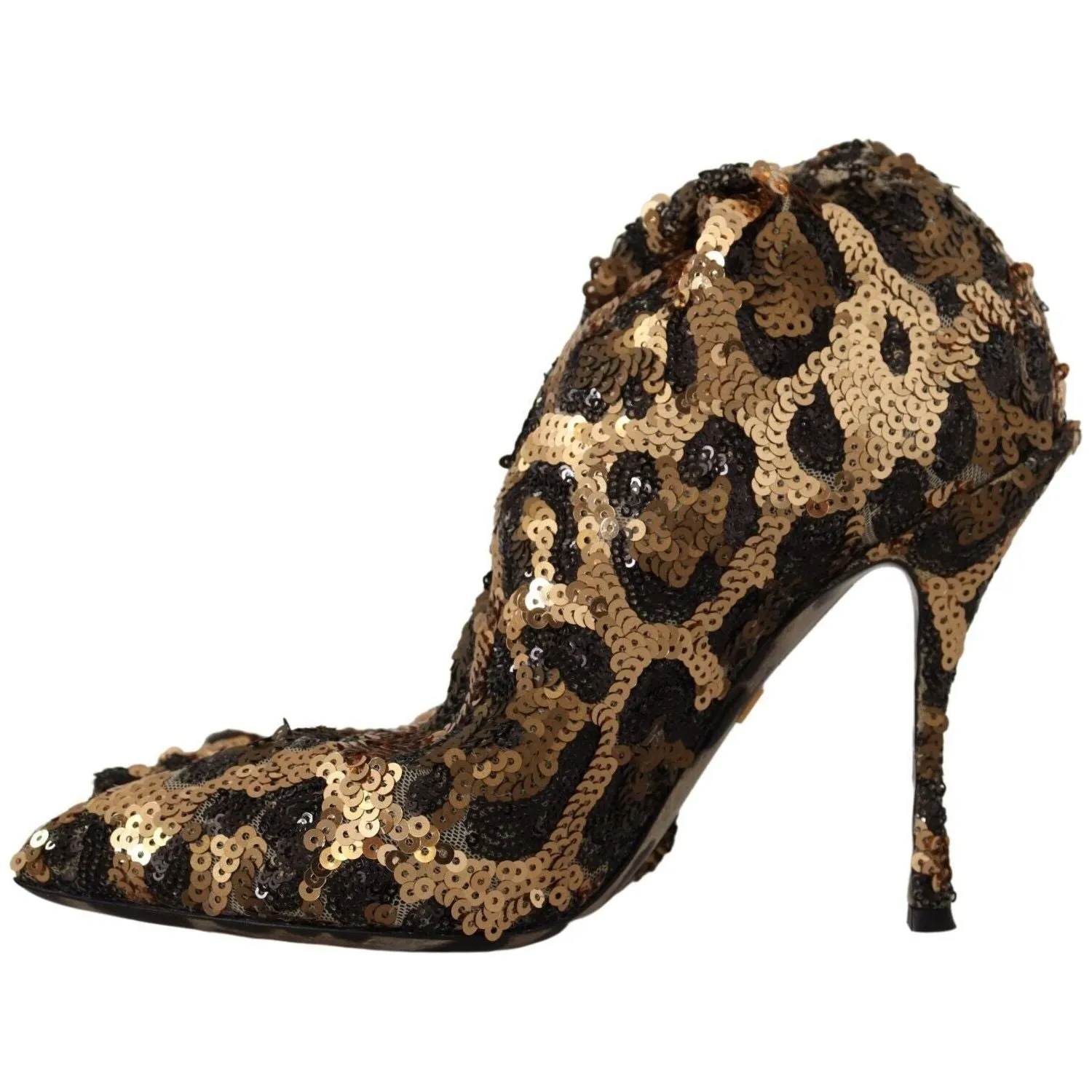 Dolce & Gabbana Elegant Leopard Sequin Knee-High Boots