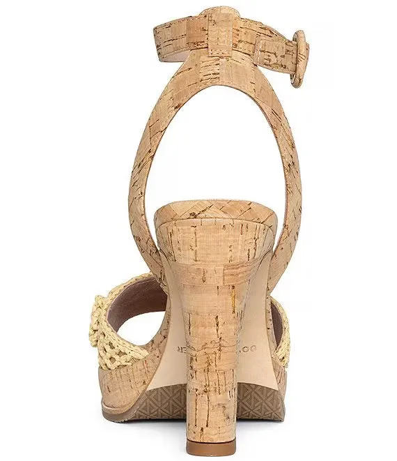 Donald Pliner Baybis Cork Crochet Platform Sandal - NATURAL