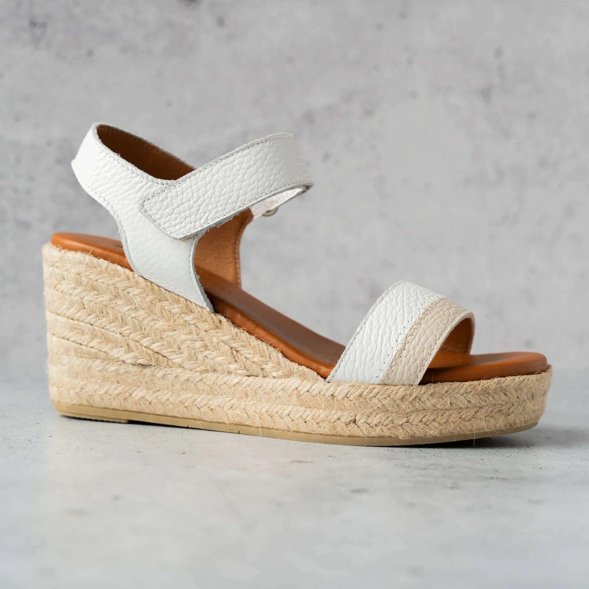 Eric Michael - Panama - White/Taupe Espadrille