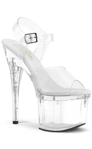 ESTEEM-708 Clear Platform Heels