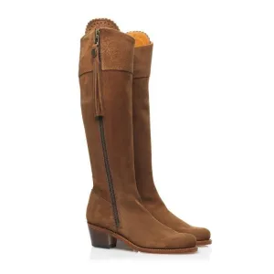 Fairfax & Favor Heeled Regina Sporting Fit Ladies Suede Boot - Tan