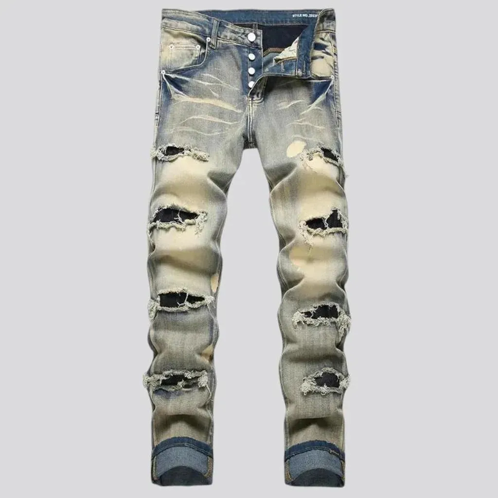 Fashion mid rise jeans for men