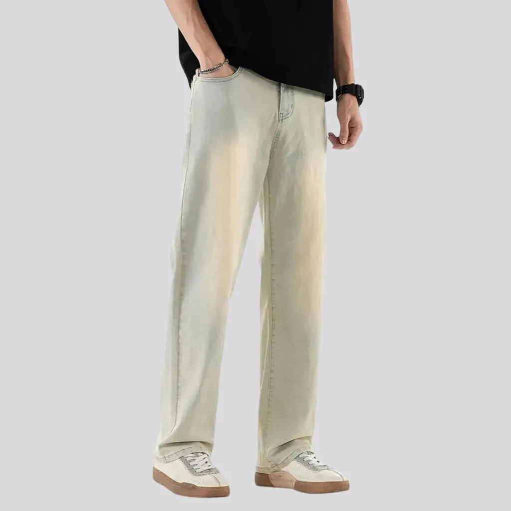 Fashionable light sanded men's jeans