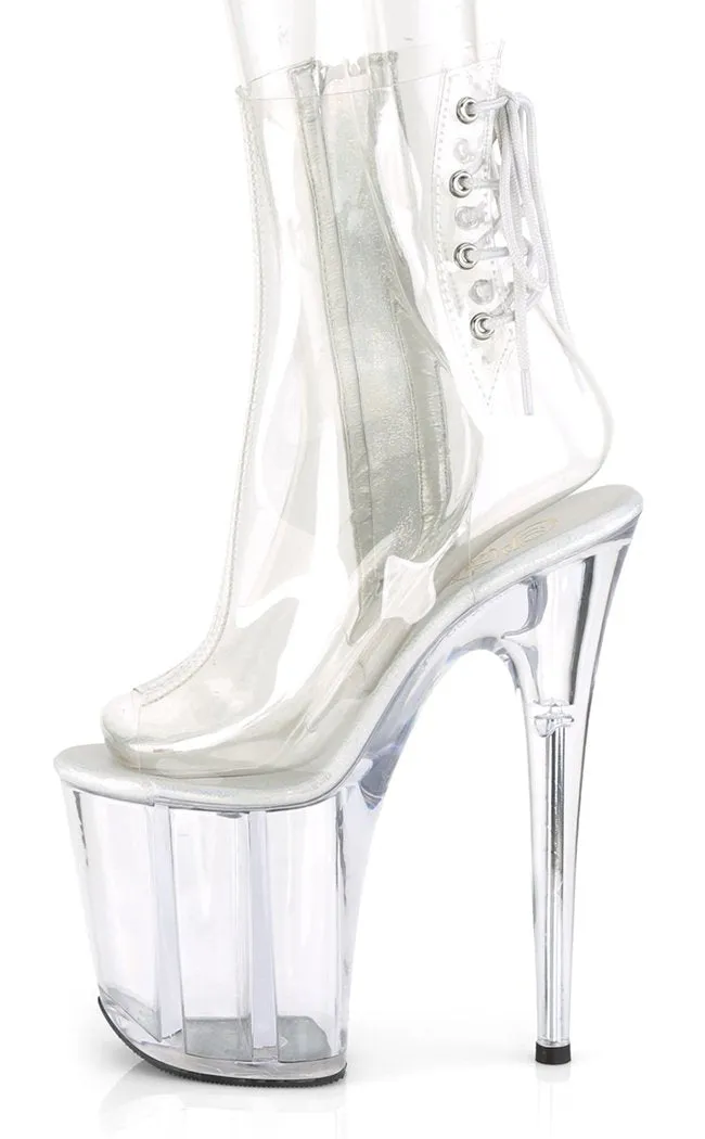 FLAMINGO-1018C Clear Platform Ankle Boots