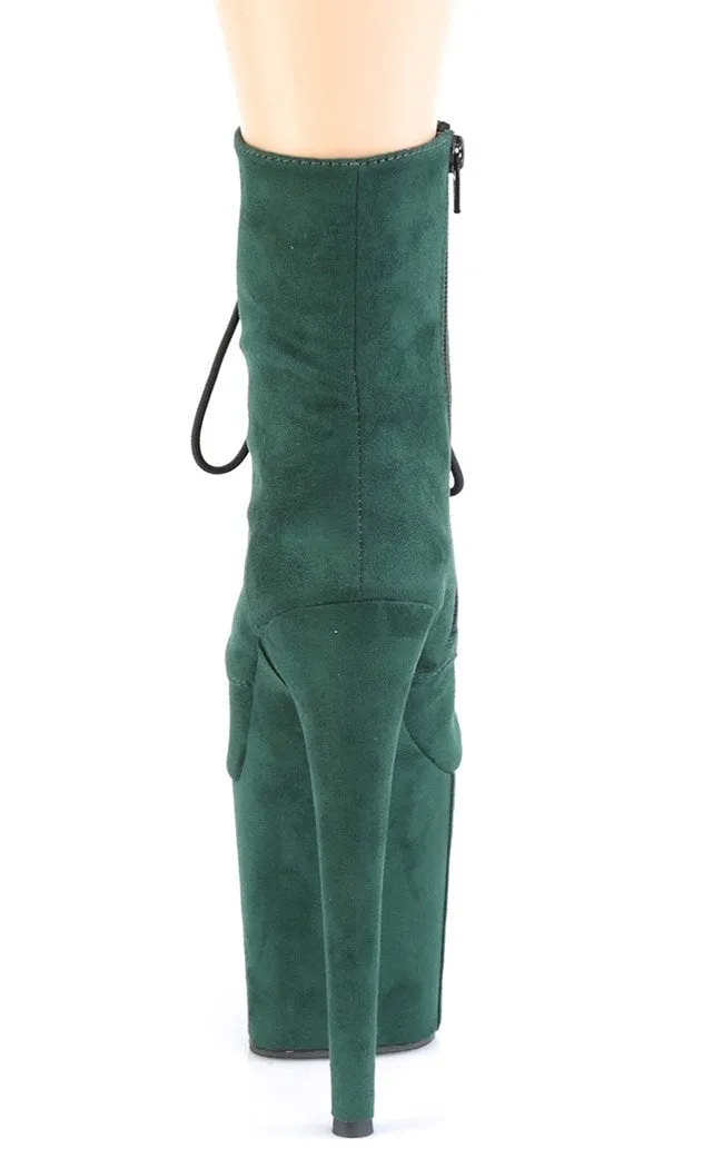 FLAMINGO-1020FS Emerald Green Suede Ankle Boots