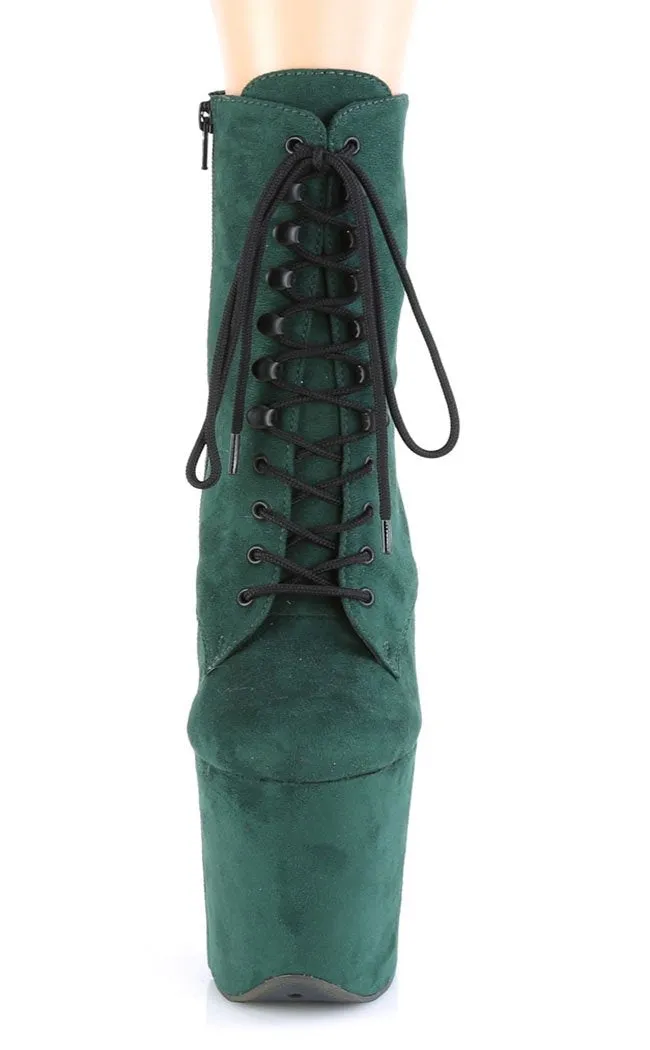 FLAMINGO-1020FS Emerald Green Suede Ankle Boots