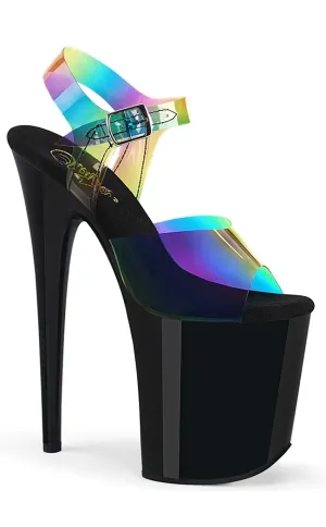 FLAMINGO-808RB Rainbow Chrome Platform Heels