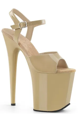 FLAMINGO-809 Beige Patent Platform Heels [In Stock]