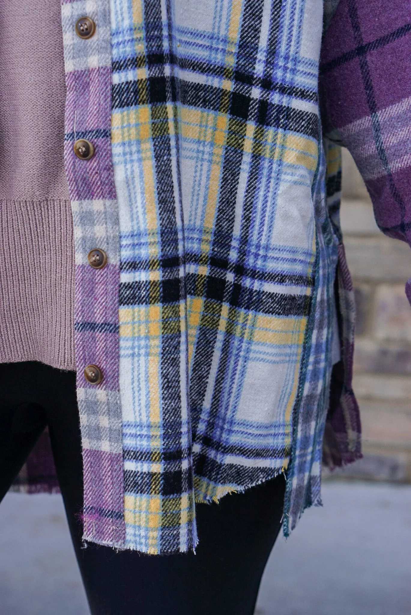 Flannel Season Lavender Plaid Shirt