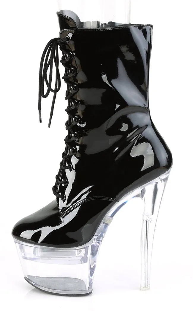 FLASHDANCE-1020-7 Black Patent Light Up Boots