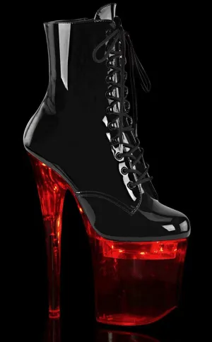 FLASHDANCE-1020-8 Black Patent Light Up Boots