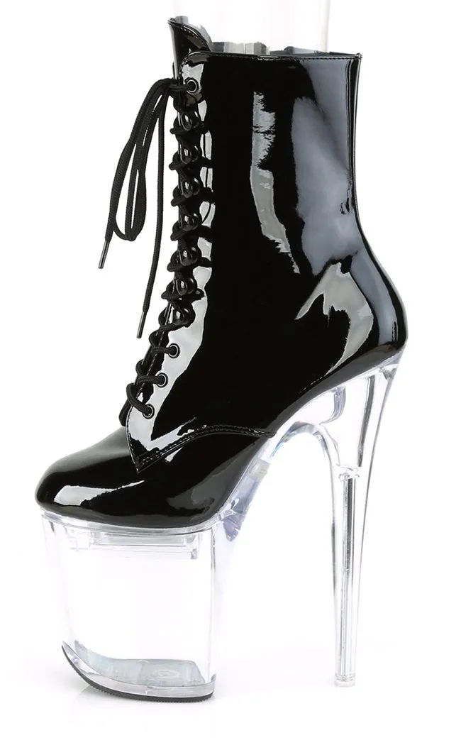 FLASHDANCE-1020-8 Black Patent Light Up Boots